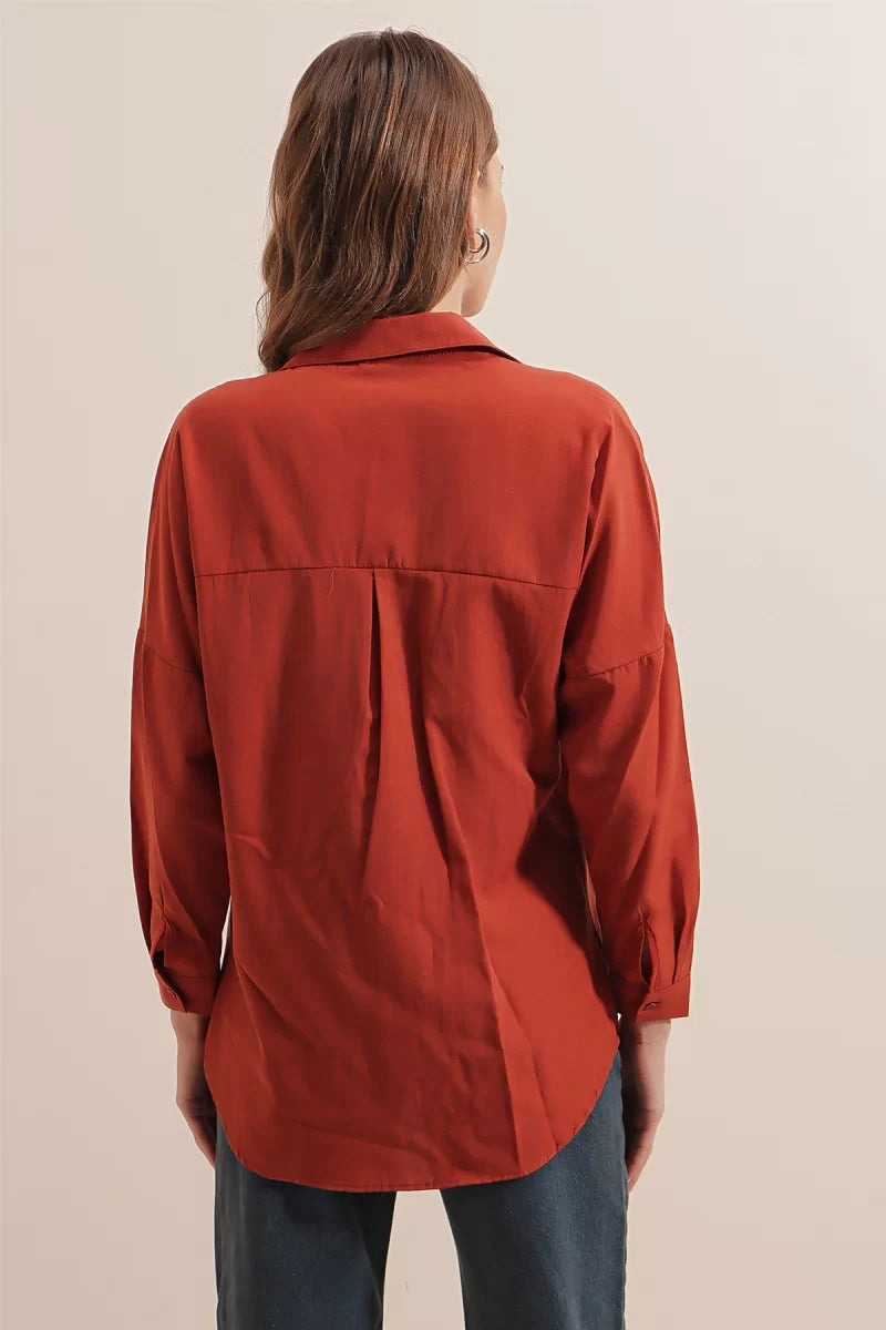 Kadın Oversize Basic Pamuklu Gömlek – Renk Seçenekleri 1