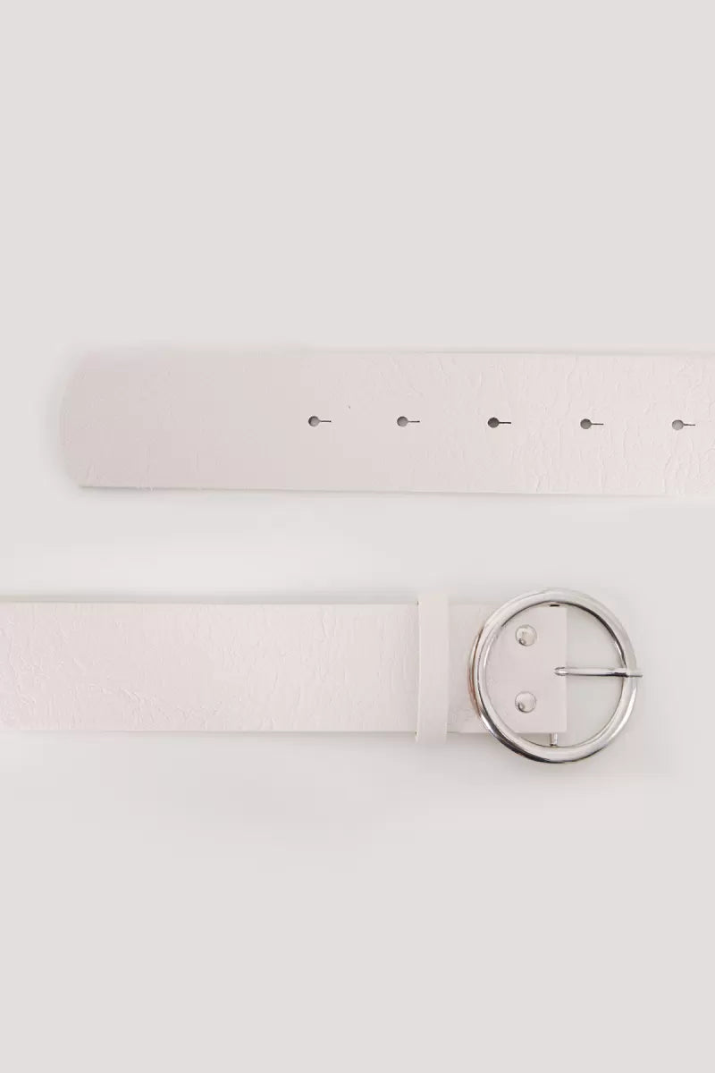 Kadın Gold Tokalı Beyaz Kemer
