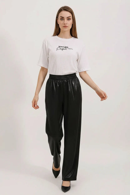 Kadın Oversize Baskılı Beyaz Tişört