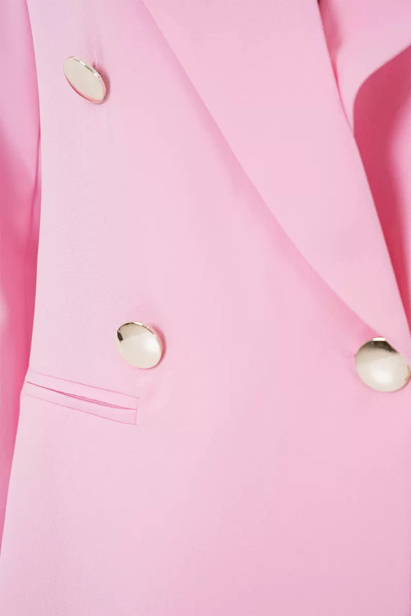 Kadın Kruvaze Yaka Çift Düğmeli Ceket