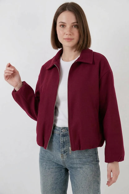 Kadın Gömlek Yaka Büzgülü Oversize Pamuklu Ceket