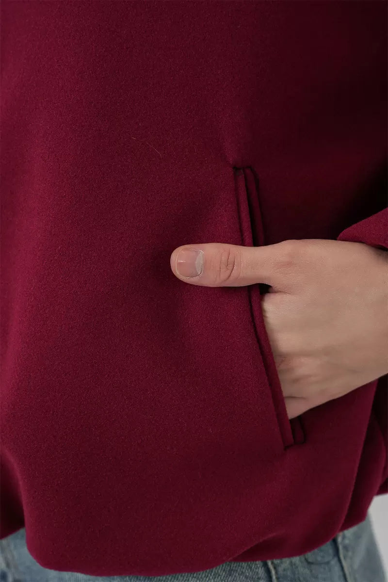 Kadın Gömlek Yaka Büzgülü Oversize Pamuklu Ceket