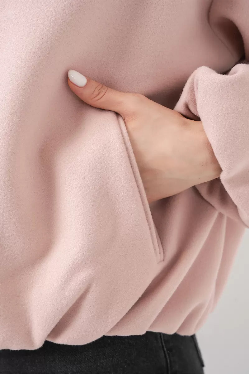 Kadın Gömlek Yaka Büzgülü Oversize Pamuklu Ceket