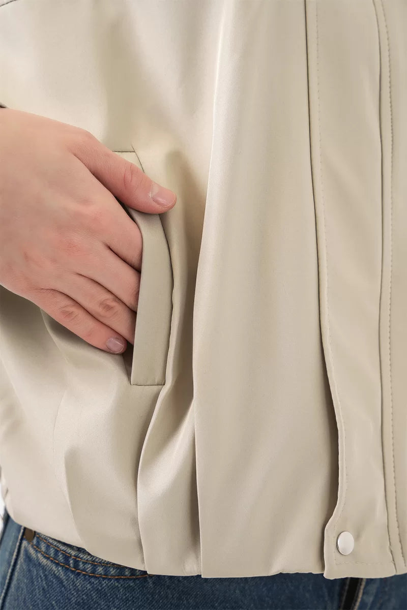 Kadın Gömlek Yaka Oversize Kesim Ceket