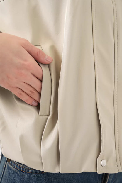 Kadın Gömlek Yaka Oversize Kesim Ceket