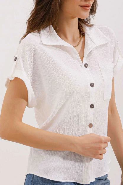 Kadın Kısa Kol Oversize Gömlek