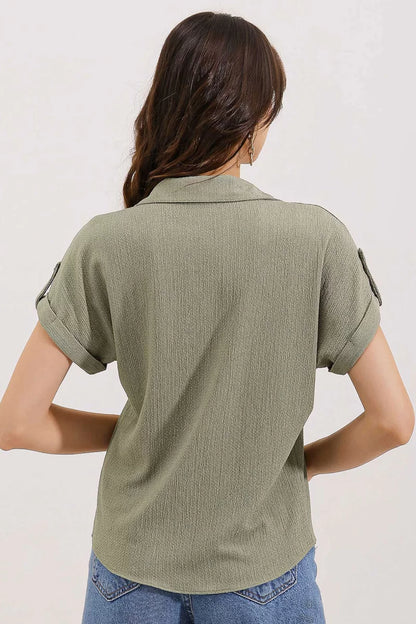 Kadın Kısa Kol Oversize Gömlek