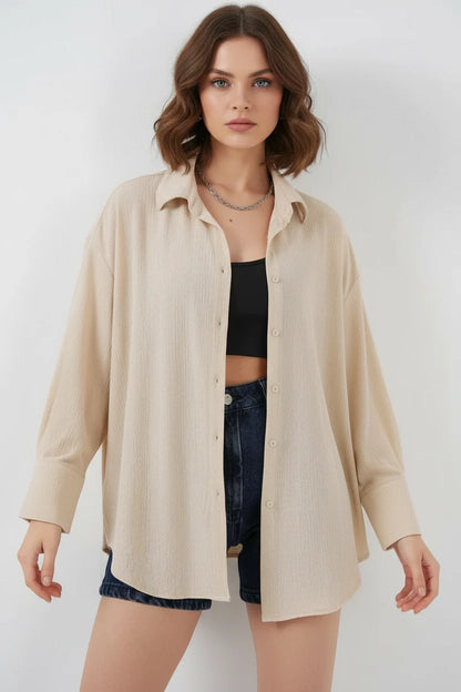 Kadın Oversize Kesim Gömlek