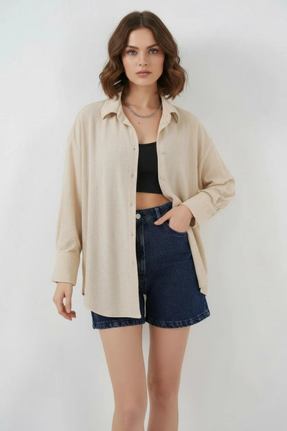 Kadın Oversize Kesim Gömlek
