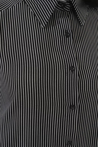 Kadın Oversize Çizgili Viskon Gömlek – Renk Seçenekleri 1