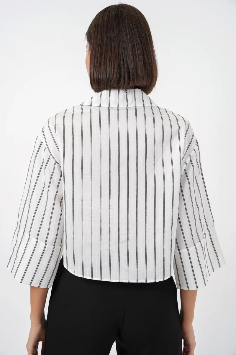 Kadın Oversize Çizgili Viskon Gömlek – Renk Seçenekleri 1