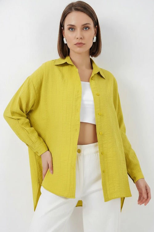 Kadın Oversize Pamuklu Gömlek