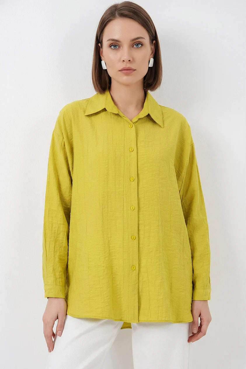 Kadın Oversize Pamuklu Gömlek