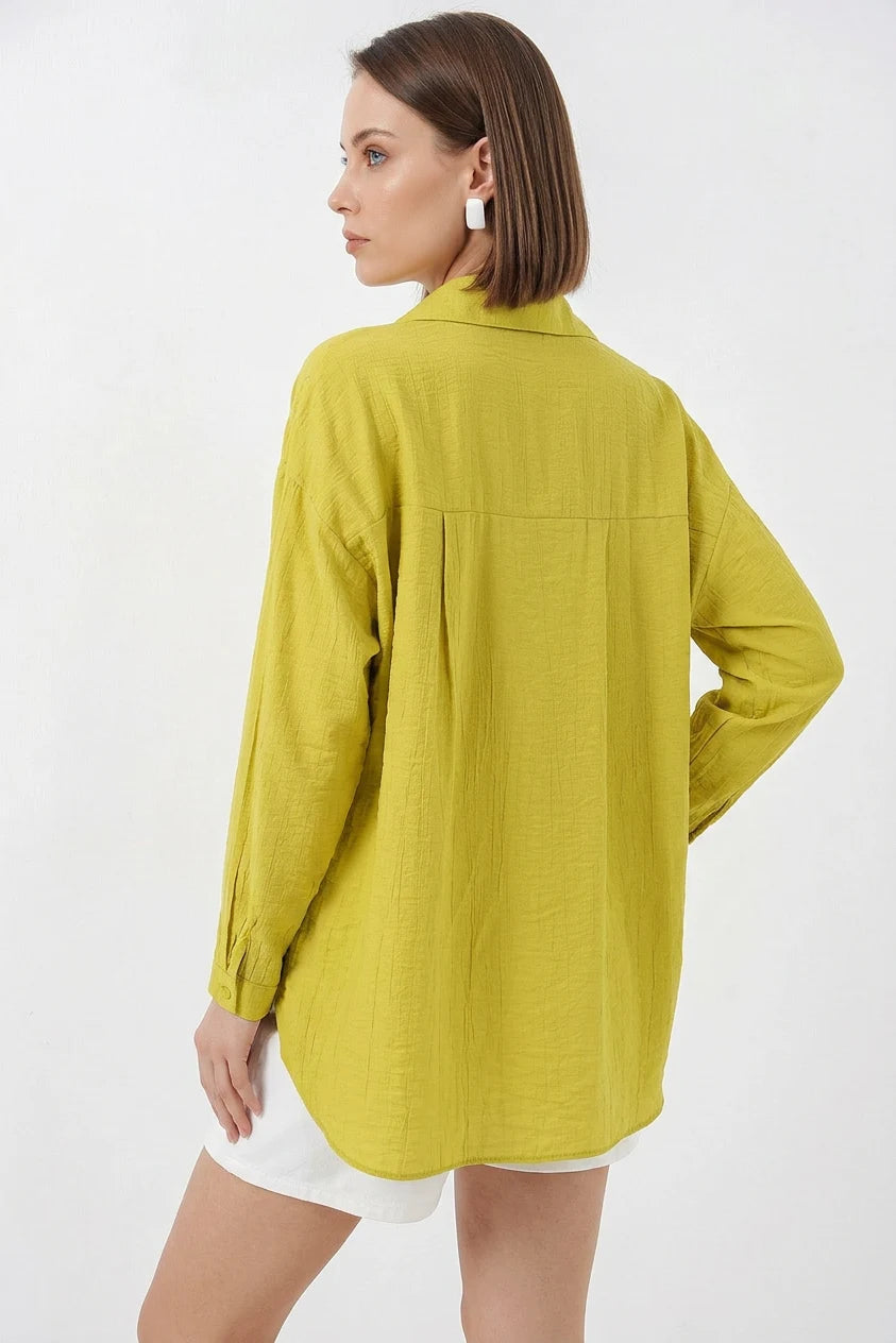 Kadın Oversize Pamuklu Gömlek