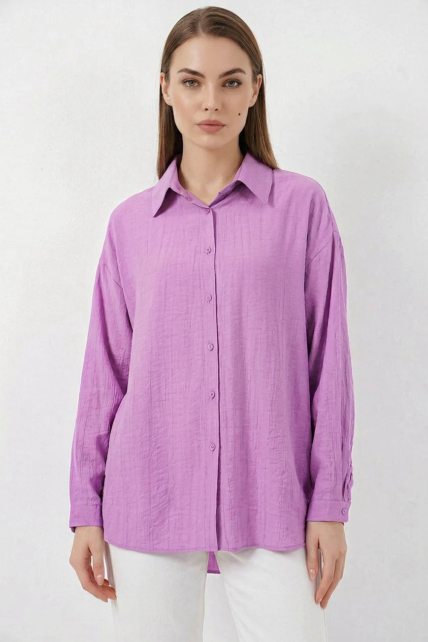 Kadın Oversize Pamuklu Gömlek