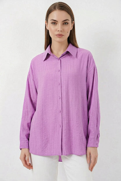 Kadın Oversize Pamuklu Gömlek