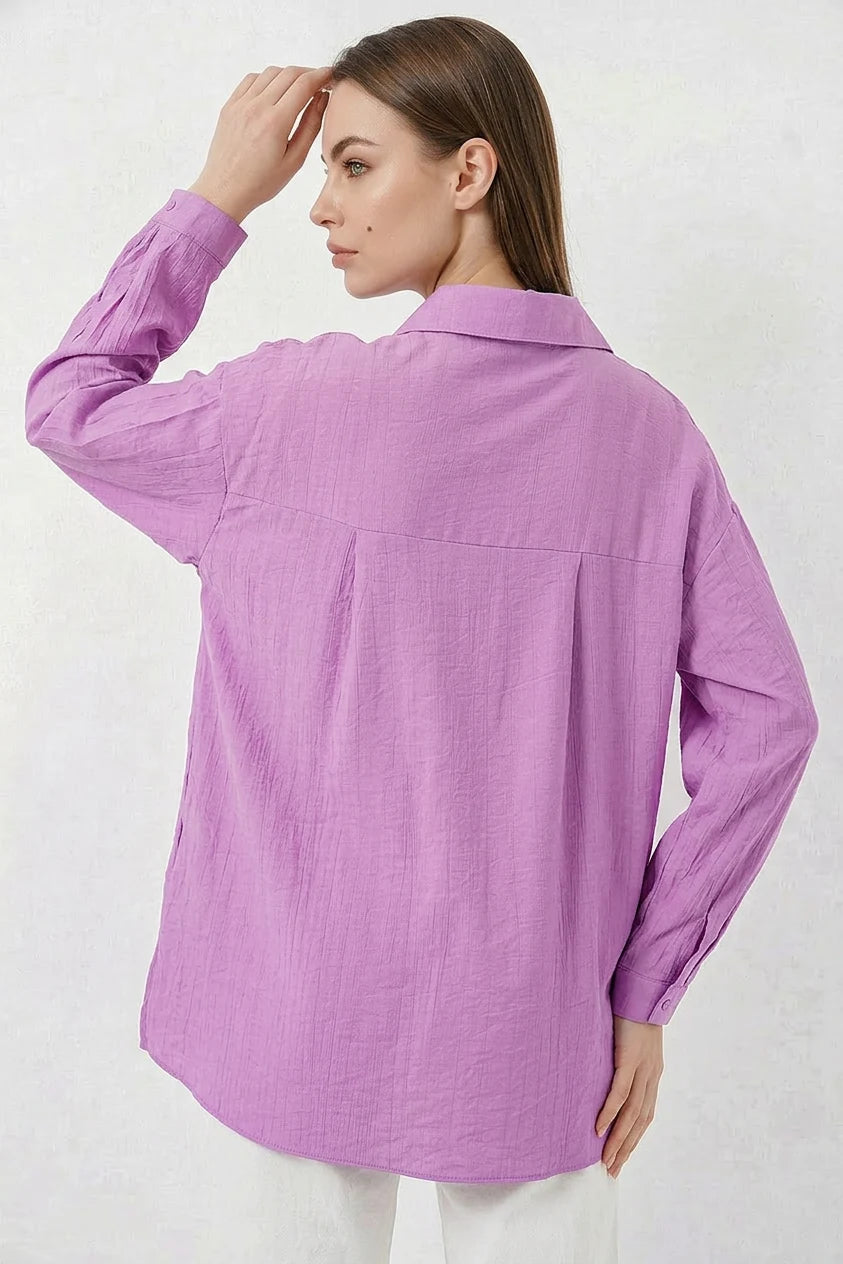 Kadın Oversize Pamuklu Gömlek