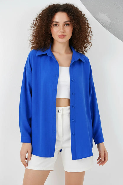 Kadın Oversize Pamuklu Gömlek