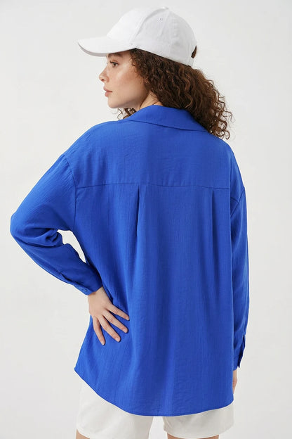 Kadın Oversize Pamuklu Gömlek