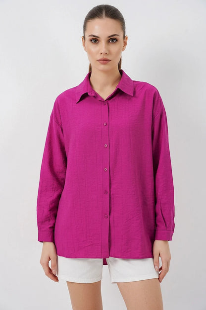 Kadın Oversize Pamuklu Gömlek