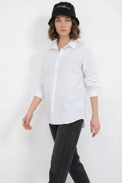 Kadın Oversize Basic Pamuklu Gömlek – Renk Seçenekleri 2
