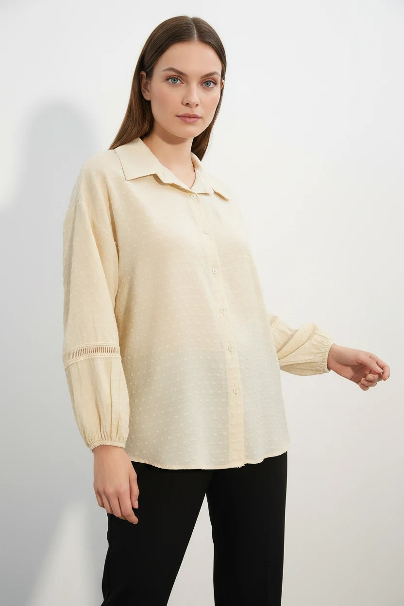 Kadın Oversize Desenli Gömlek