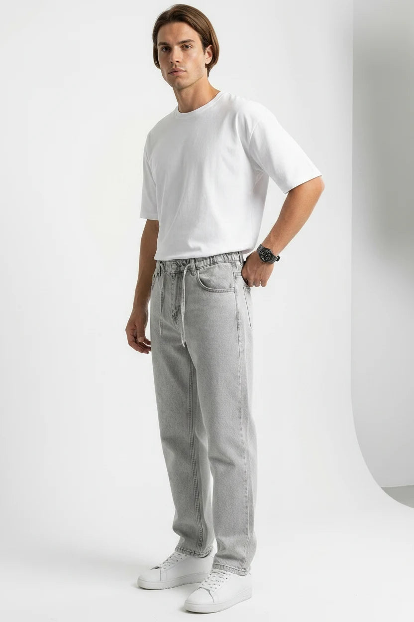 Erkek Rahat Kesim Baggy Denim Pantolon