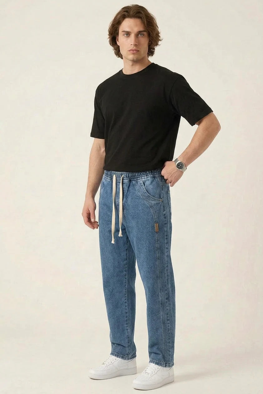 Erkek Rahat Kesim Baggy Denim Pantolon