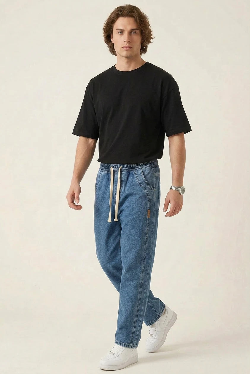 Erkek Rahat Kesim Baggy Denim Pantolon