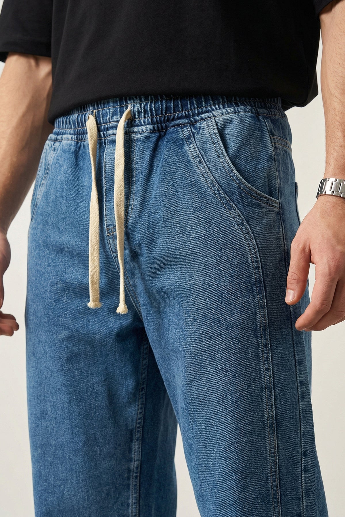 Erkek Rahat Kesim Baggy Denim Pantolon