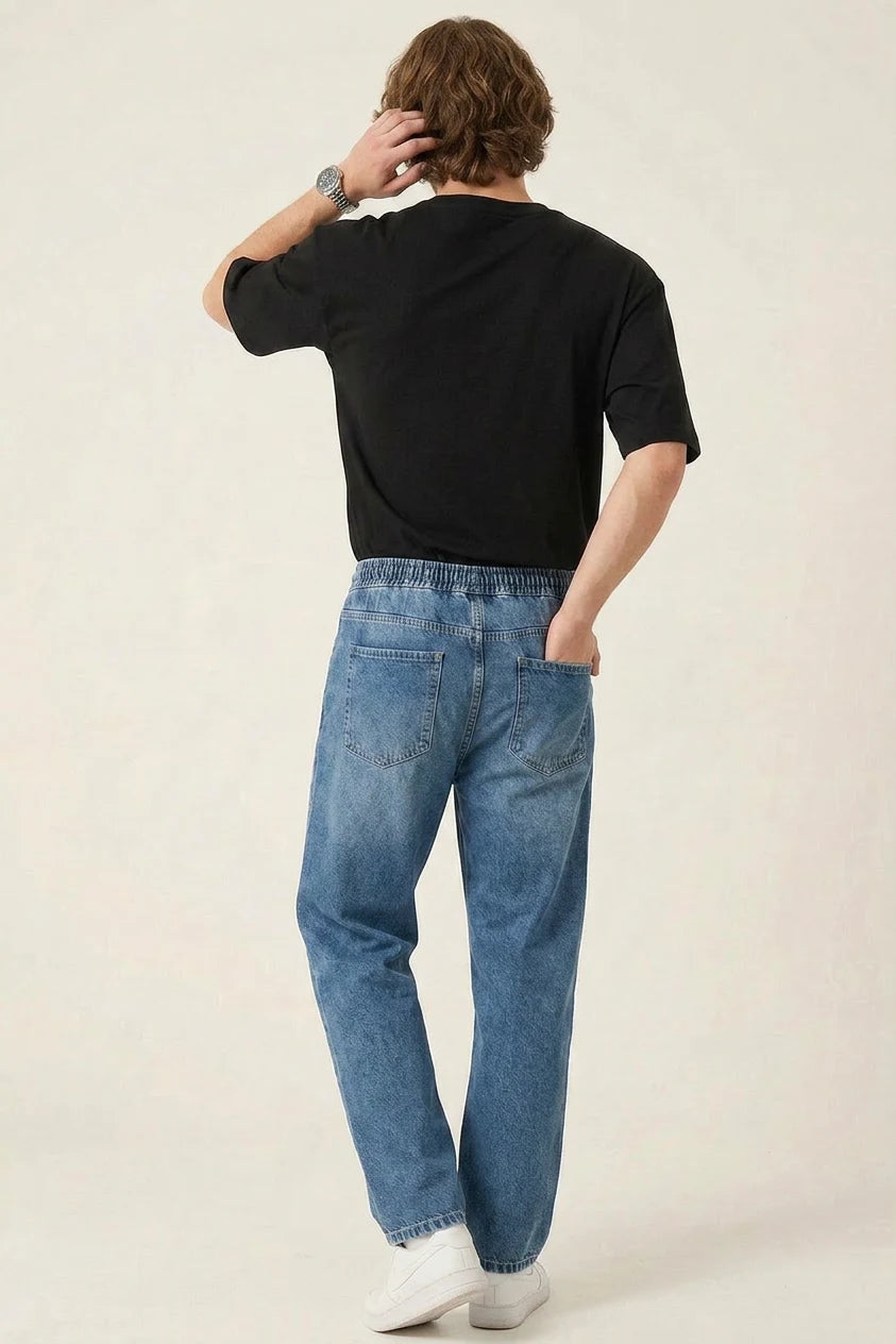 Erkek Rahat Kesim Baggy Denim Pantolon