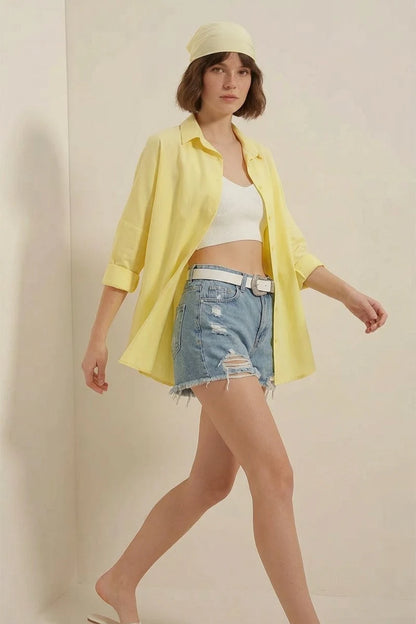 Kadın Oversize Basic Pamuklu Gömlek – Renk Seçenekleri 2