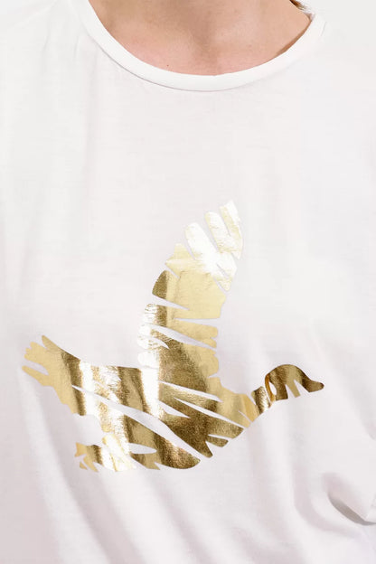 Kadın Baskılı Altın Sarısı Tişört