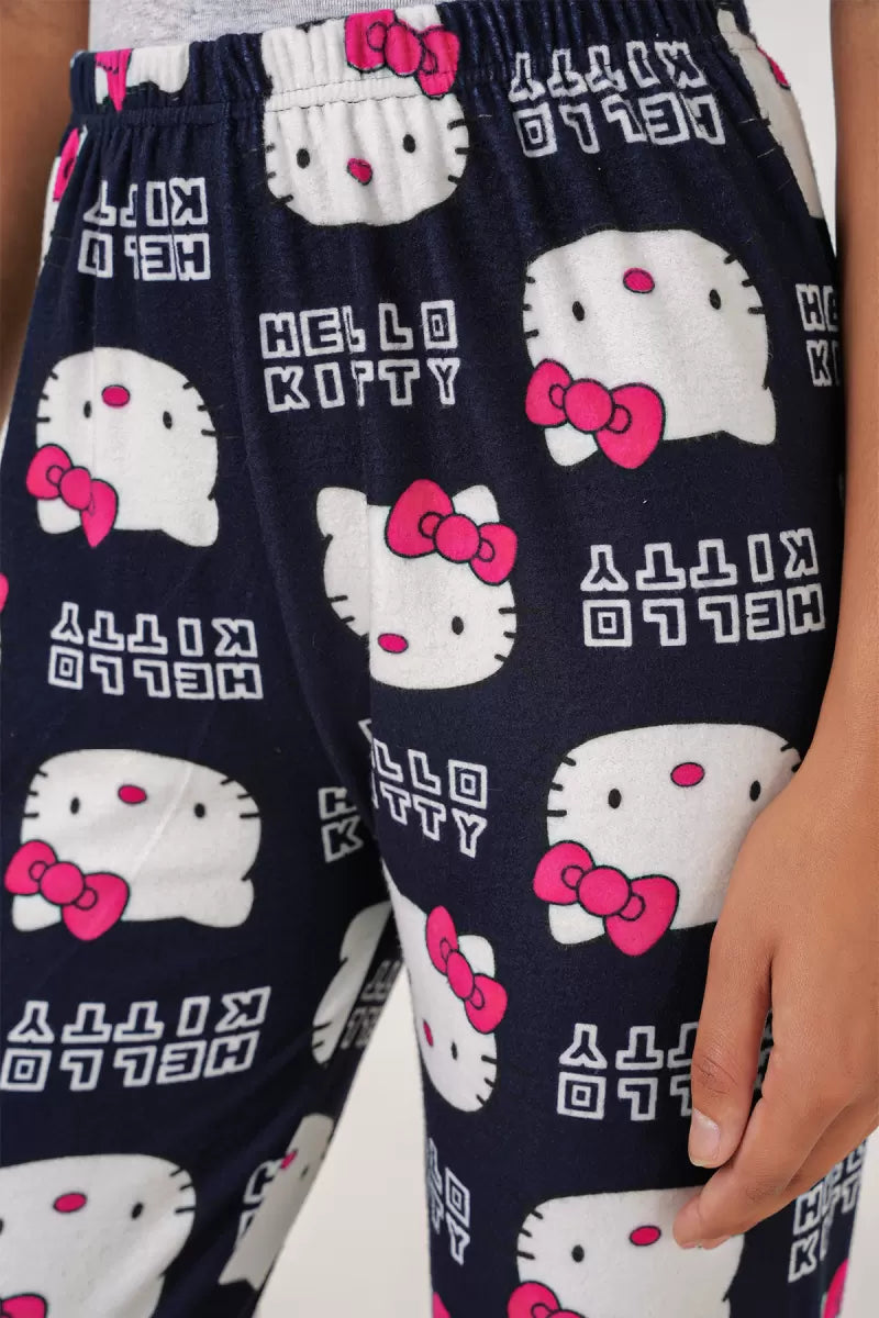 Kadın Desenli Açık Lacivert Pijama Altı