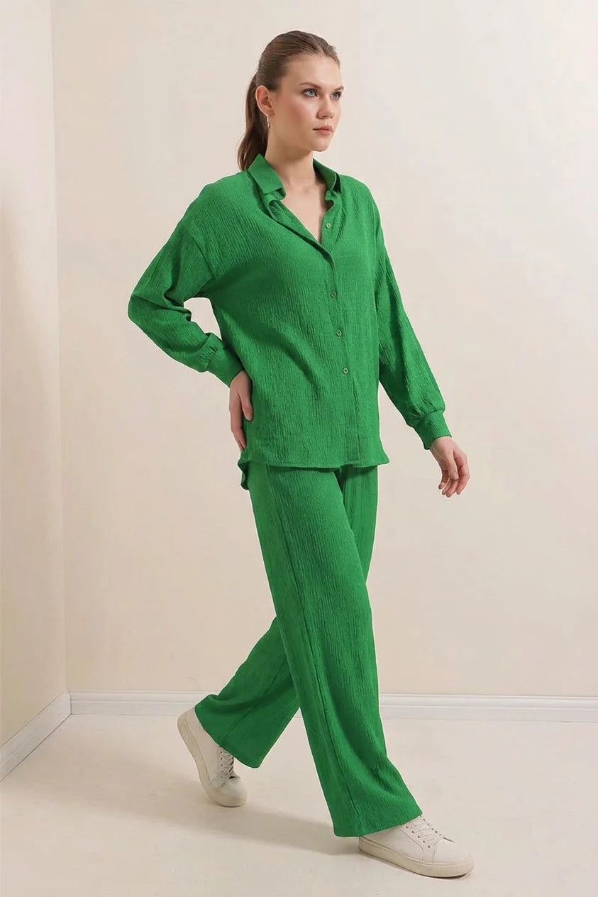 Kadın Gömlek Yaka Oversize İkili Takım – Renk Seçenekleri 1
