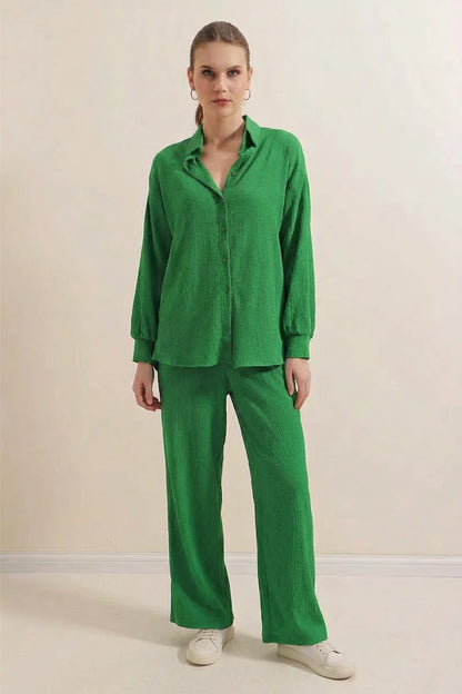 Kadın Gömlek Yaka Oversize İkili Takım – Renk Seçenekleri 1
