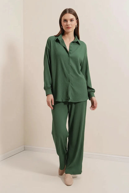 Kadın Gömlek Yaka Oversize İkili Takım – Renk Seçenekleri 1
