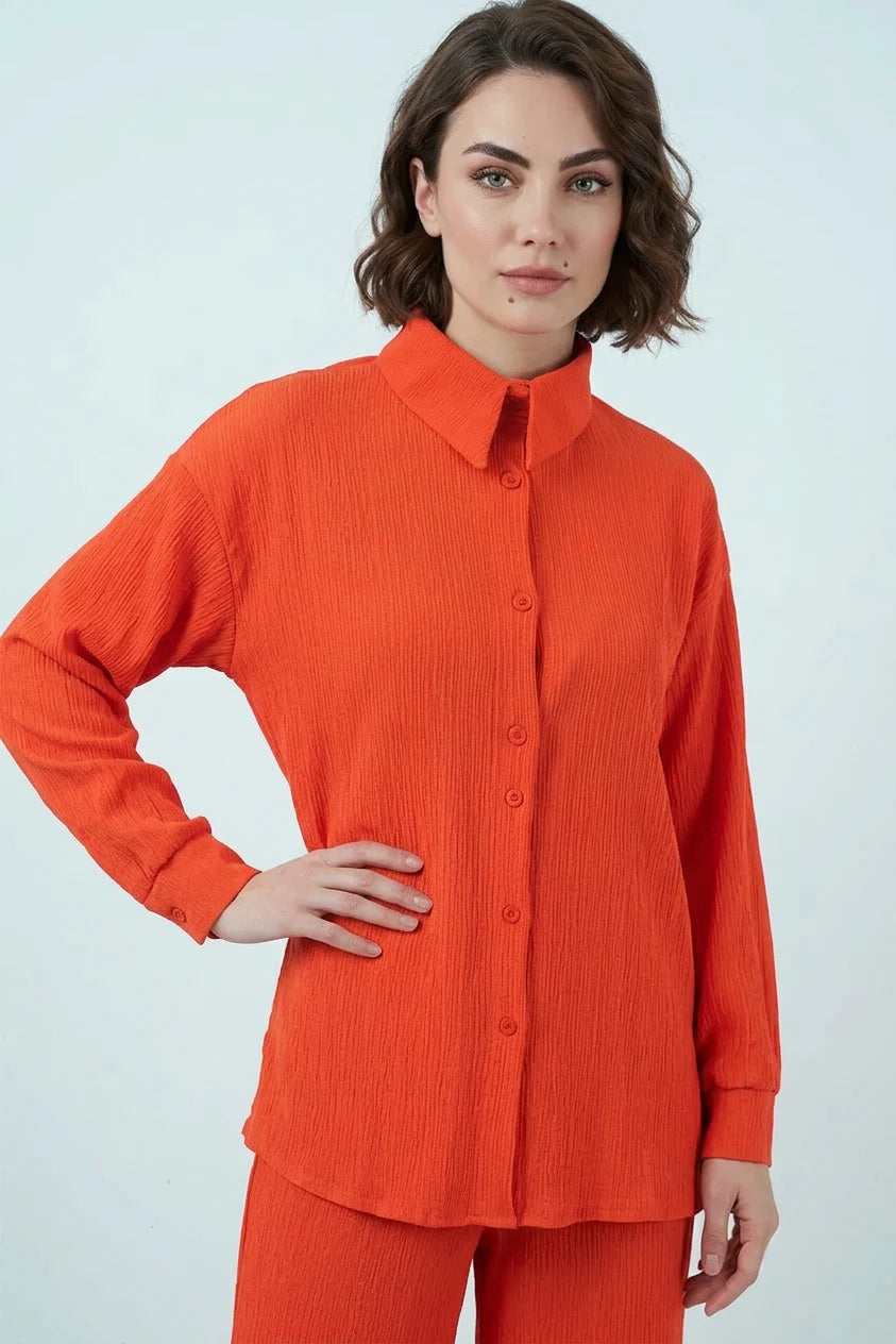 Kadın Gömlek Yaka Oversize İkili Takım – Renk Seçenekleri 1