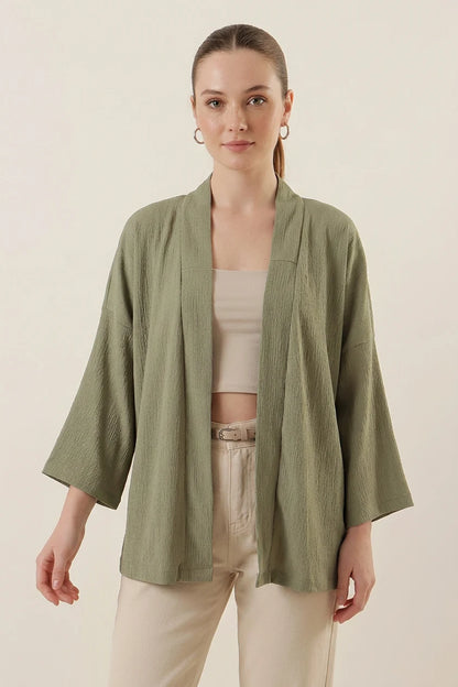 Kadın Hakim Yaka Çağla Yeşili Kimono