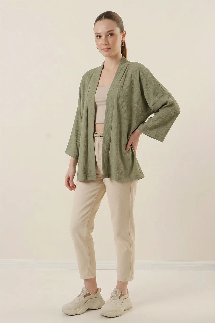 Kadın Hakim Yaka Çağla Yeşili Kimono