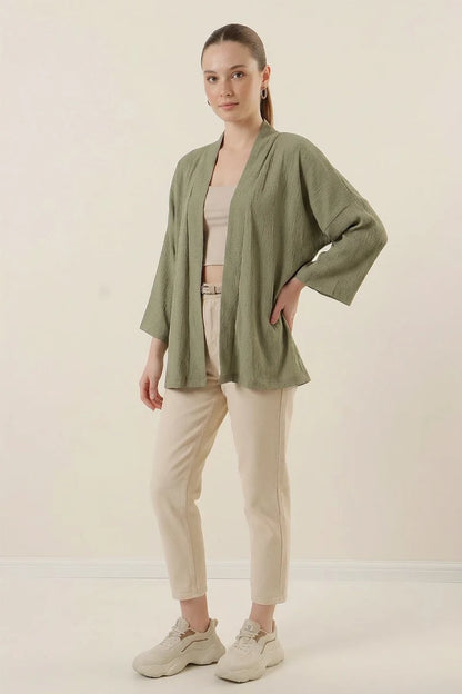 Kadın Hakim Yaka Çağla Yeşili Kimono