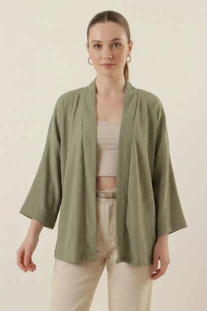Kadın Hakim Yaka Çağla Yeşili Kimono