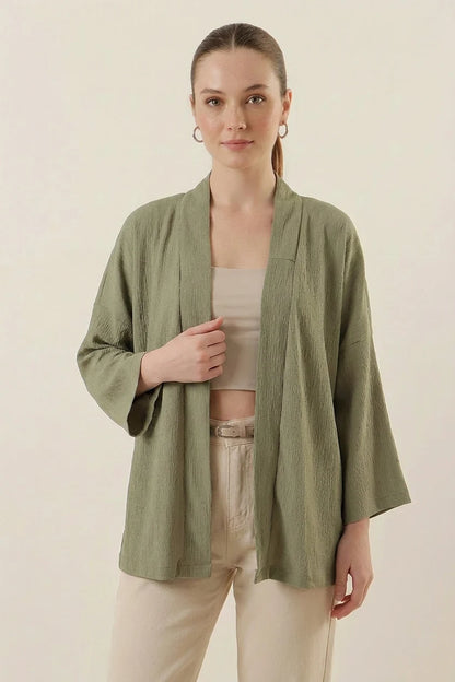 Kadın Hakim Yaka Çağla Yeşili Kimono
