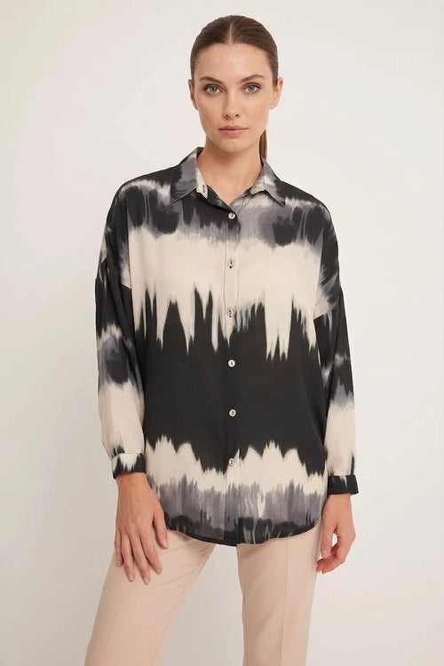 Kadın Oversize Desenli Gömlek