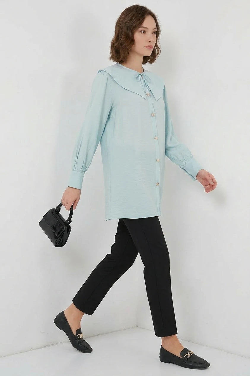 Kadın Bebe Yaka Viskon Tunik