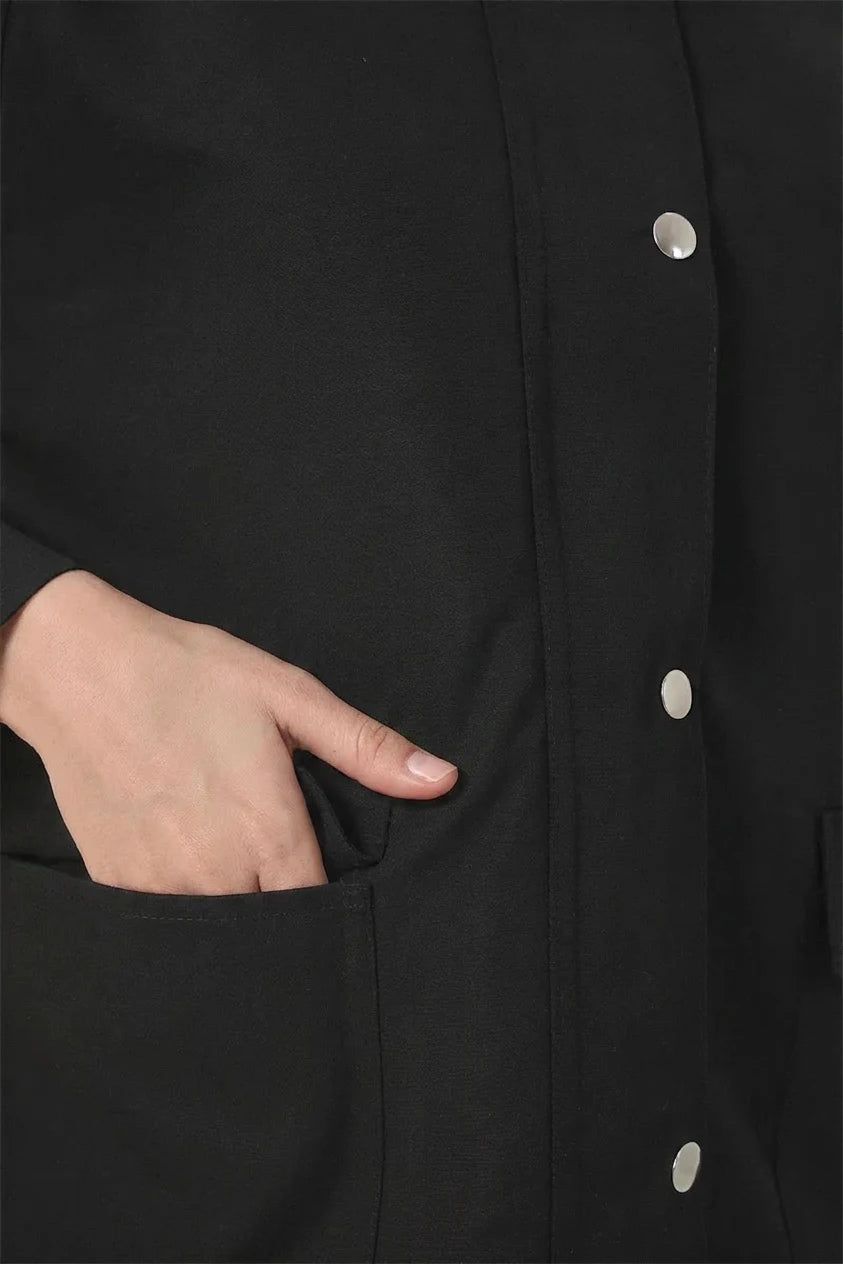 Kadın Klasik Yaka Cep Detaylı Oversize Ceket