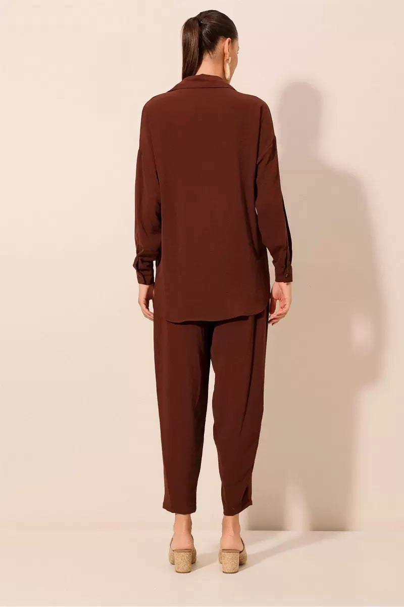 Kadın Gömlek Yaka Oversize İkili Takım – Renk Seçenekleri 1