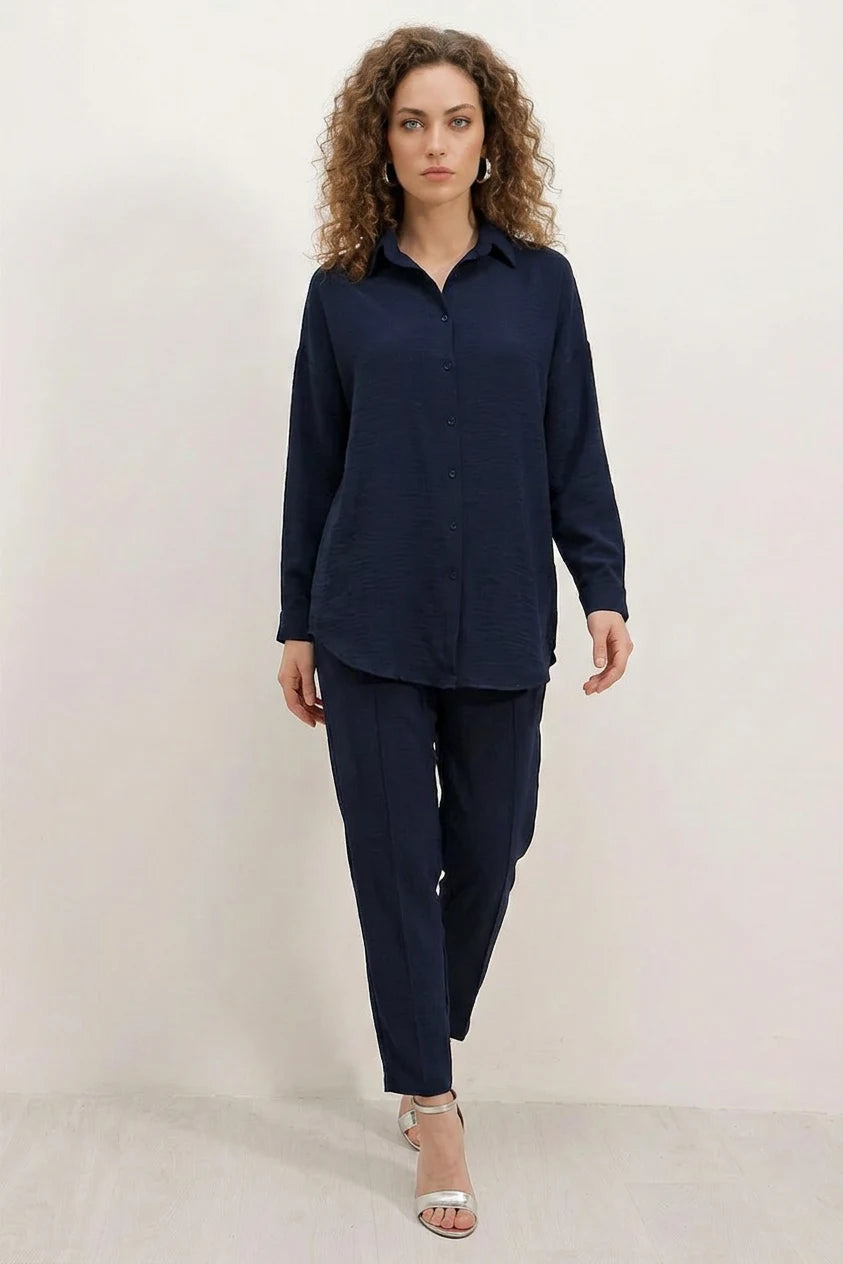 Kadın Gömlek Yaka Oversize İkili Takım – Renk Seçenekleri 1