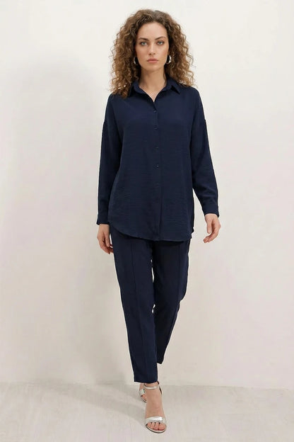 Kadın Gömlek Yaka Oversize İkili Takım – Renk Seçenekleri 1