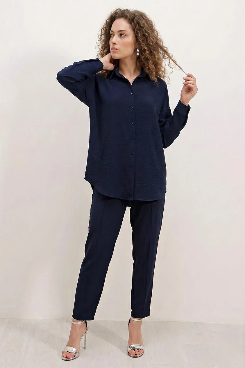 Kadın Gömlek Yaka Oversize İkili Takım – Renk Seçenekleri 1
